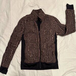 Anatomie Womens Size M Medium Gorgeous Smocked Full Zip Jacket Bronze HTF - VGUC